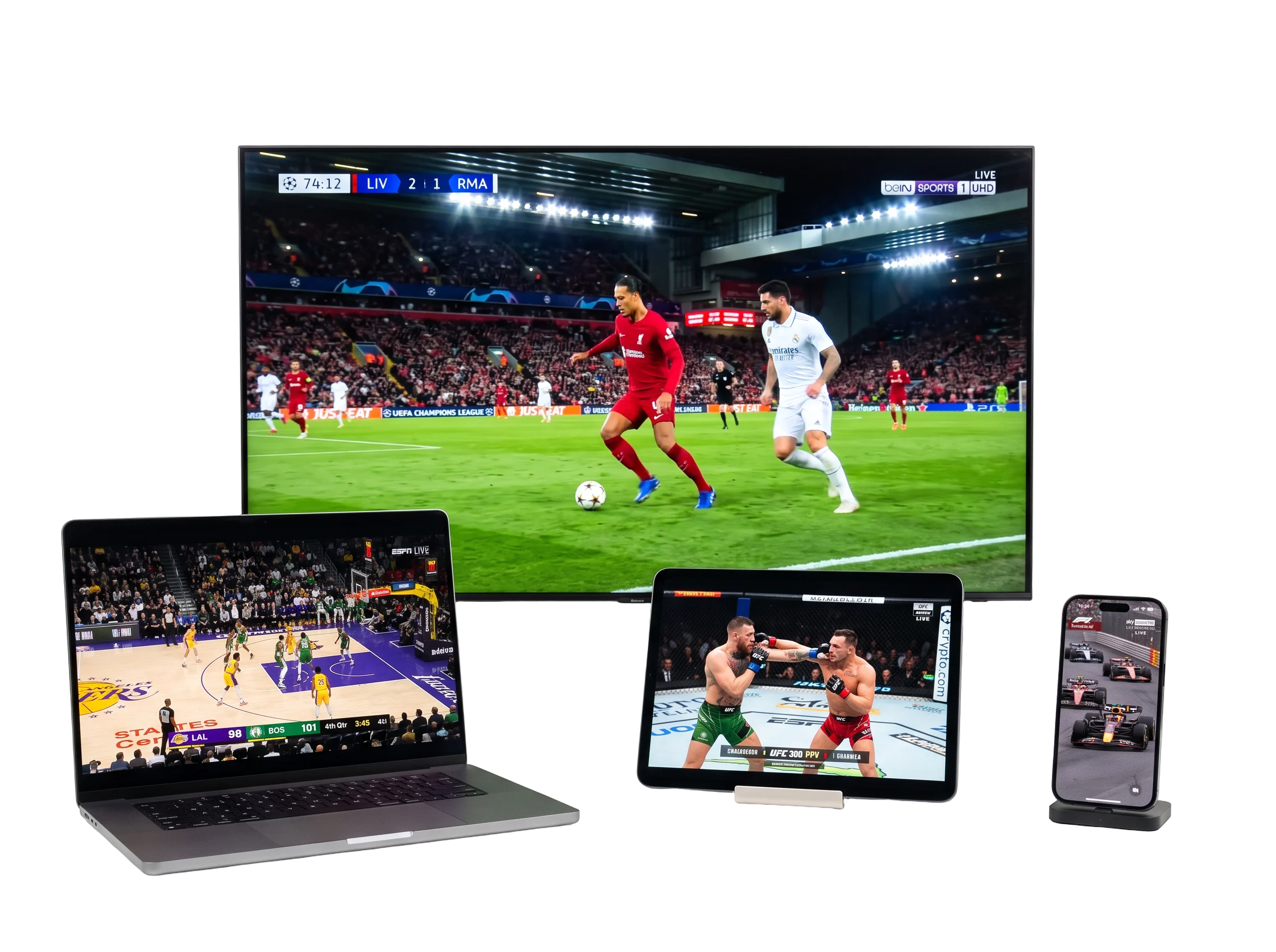 Multiple devices streaming channels with LexonStreamIPTV