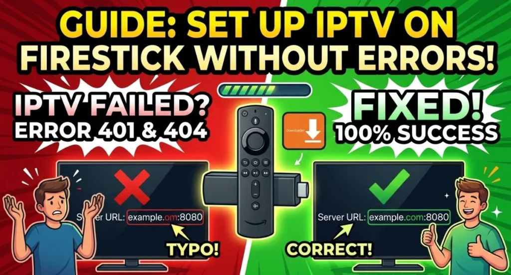 Step-by-step visual guide by LexonStream IPTV showing how to set up IPTV on Amazon Firestick